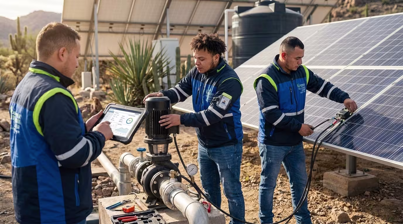 Sistemas de Bombeo con Energía Solar: imagen principal del proceso técnico